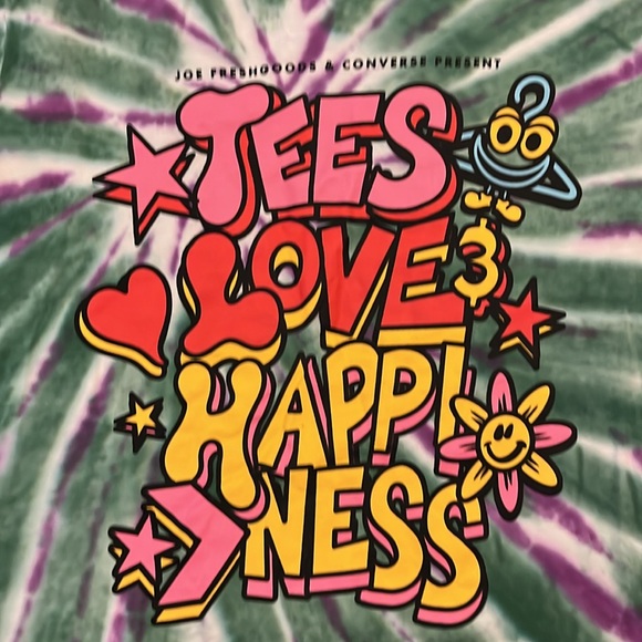 Converse X Joe Freshgoods Tie Dye Green and Purple Graphic T-shirt size medium. - Picture 2 of 5